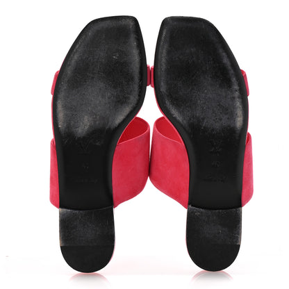 Louis Vuitton Suede Bayfront Flat Mules 40 Framboise 6 of 9