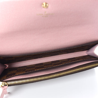 Louis Vuitton Damier Ebene Emilie Wallet Rose Ballerine 5 of 7