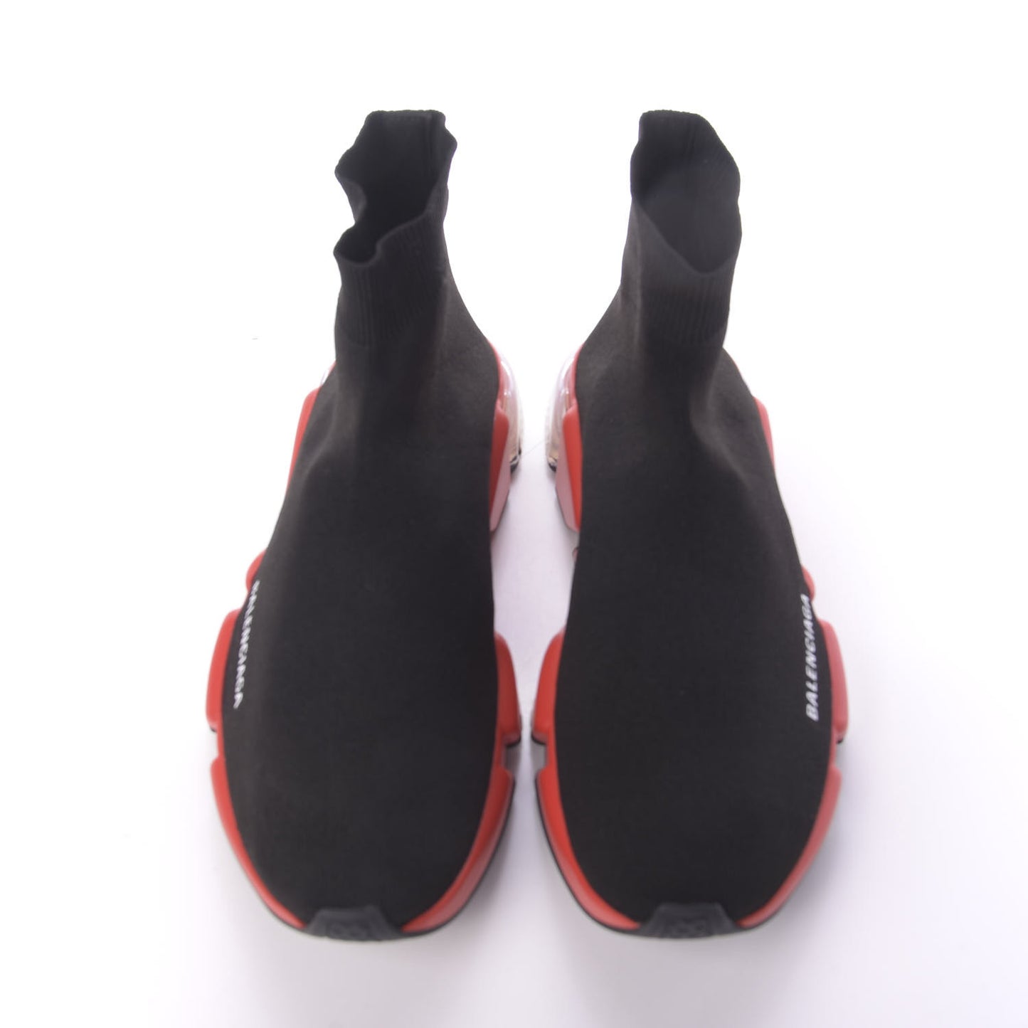Neoprene Knit Womens Speed Clear Sole Sneakers 41 Black White Red