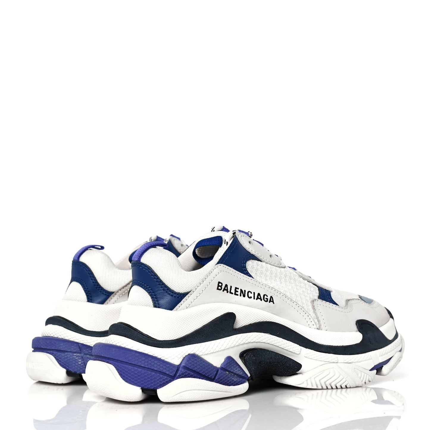 Fabric Mesh Womens Triple S Sneakers 37 White Bleu Violet