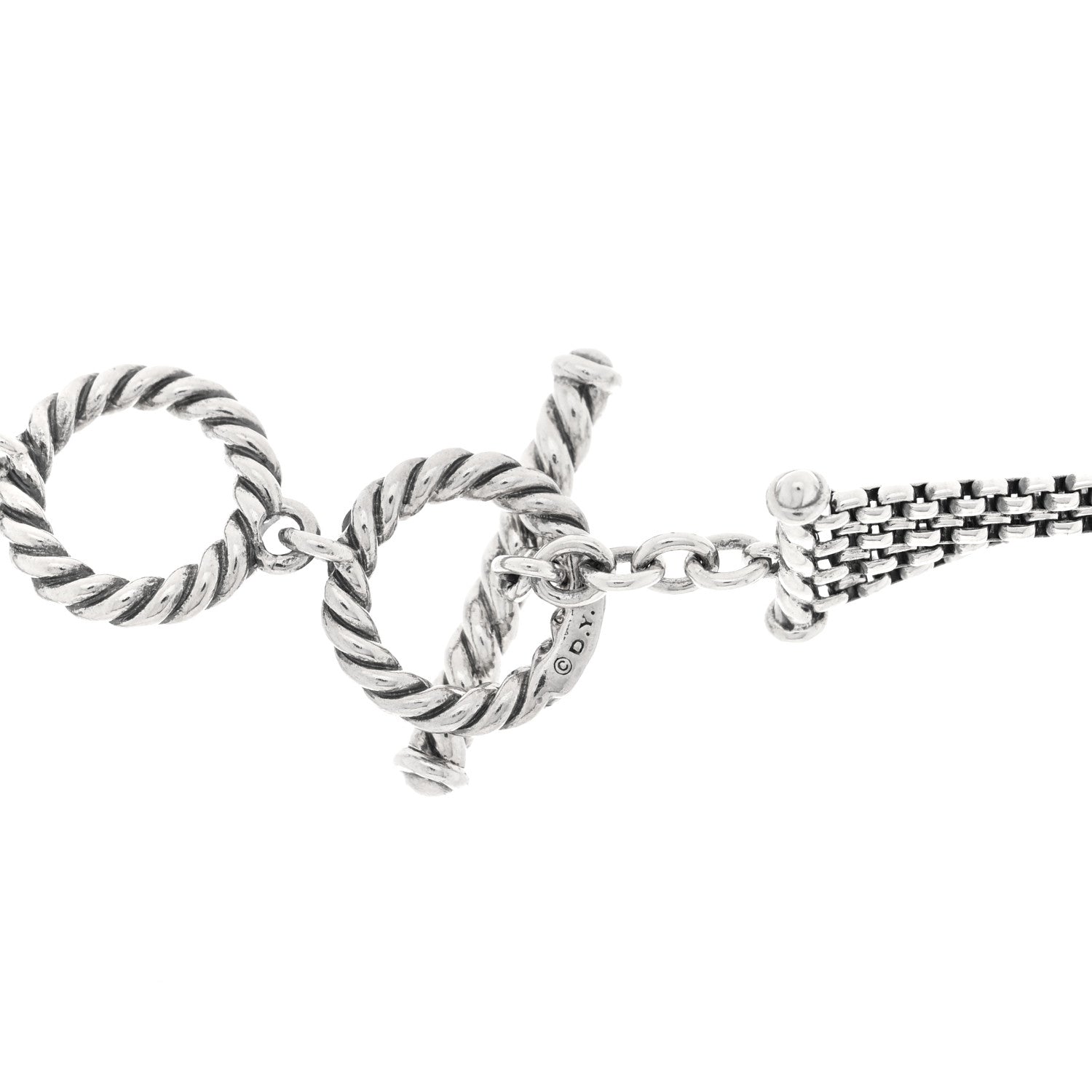 David Yurman Sterling Silver Diamond Multi Strand Starburst Station Necklace 4 of 4