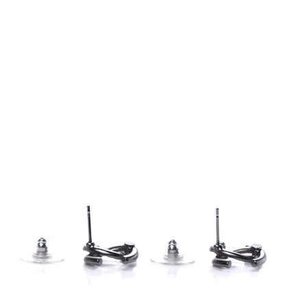 Chanel Baguette Crystal CC Earrings Silver 4 of 5