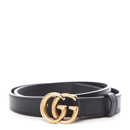 Gucci Calfskin Double G 20mm Belt 80 32 Black 1 of 7