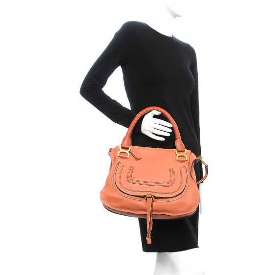 Calfskin Medium Marcie Satchel Coral