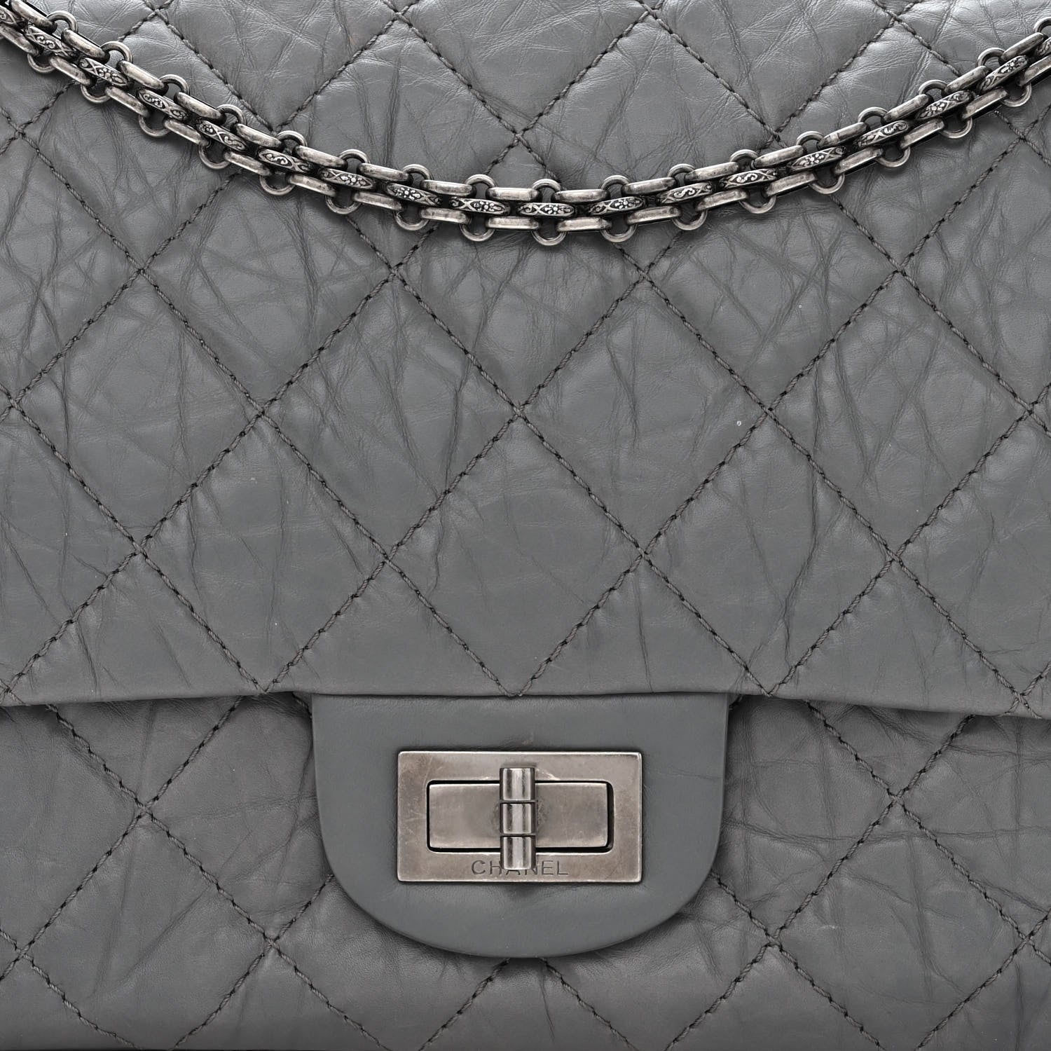 Chanel Aged Calfskin Quilted 2.55 Reissue 227 Flap Grey 8 of 13