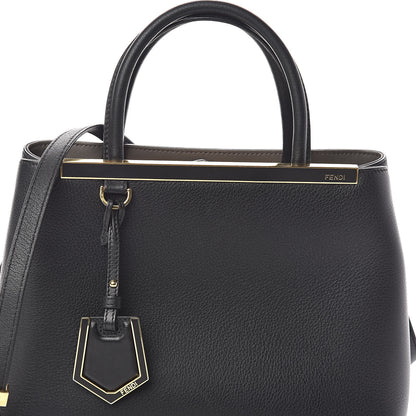 Fendi Vitello Dolce Century Petite 2Jours Tote Black Carbone 7 of 9
