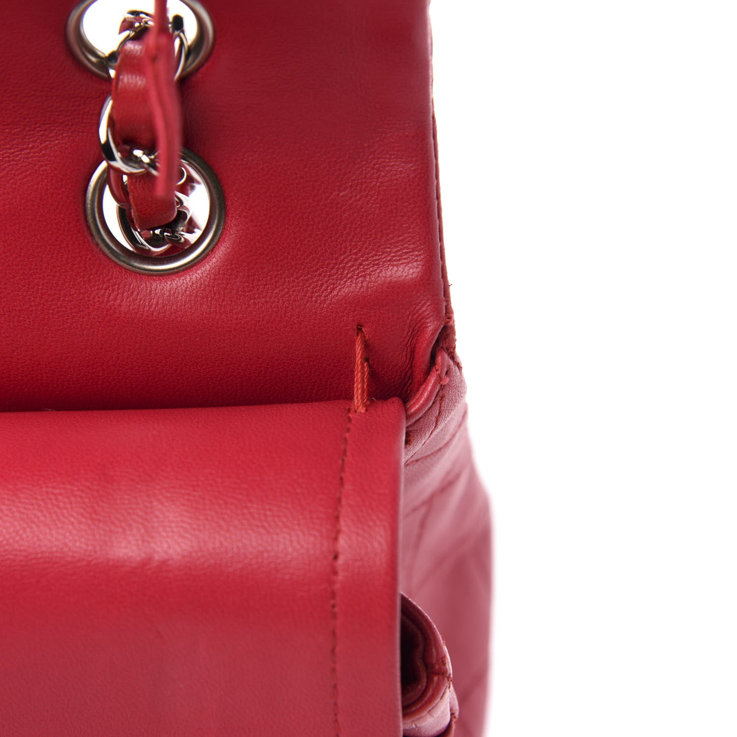 Chanel Lambskin Quilted Medium Double Flap Red 9 of 13