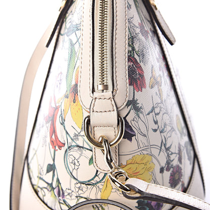 Gucci Canvas Flora Infinity Medium Nice Top Handle Dome Bag White 10 of 13
