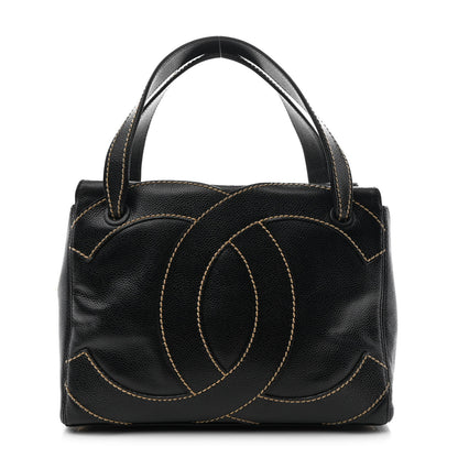 Chanel Caviar CC Stitched Small Tote Black 1 of 10