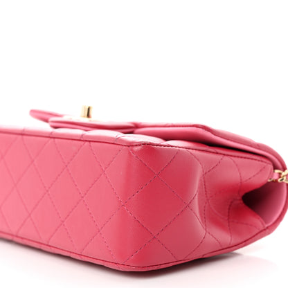 Chanel Lambskin Quilted Bi-Color Mini Top Handle Rectangular Flap Rose 10 of 11
