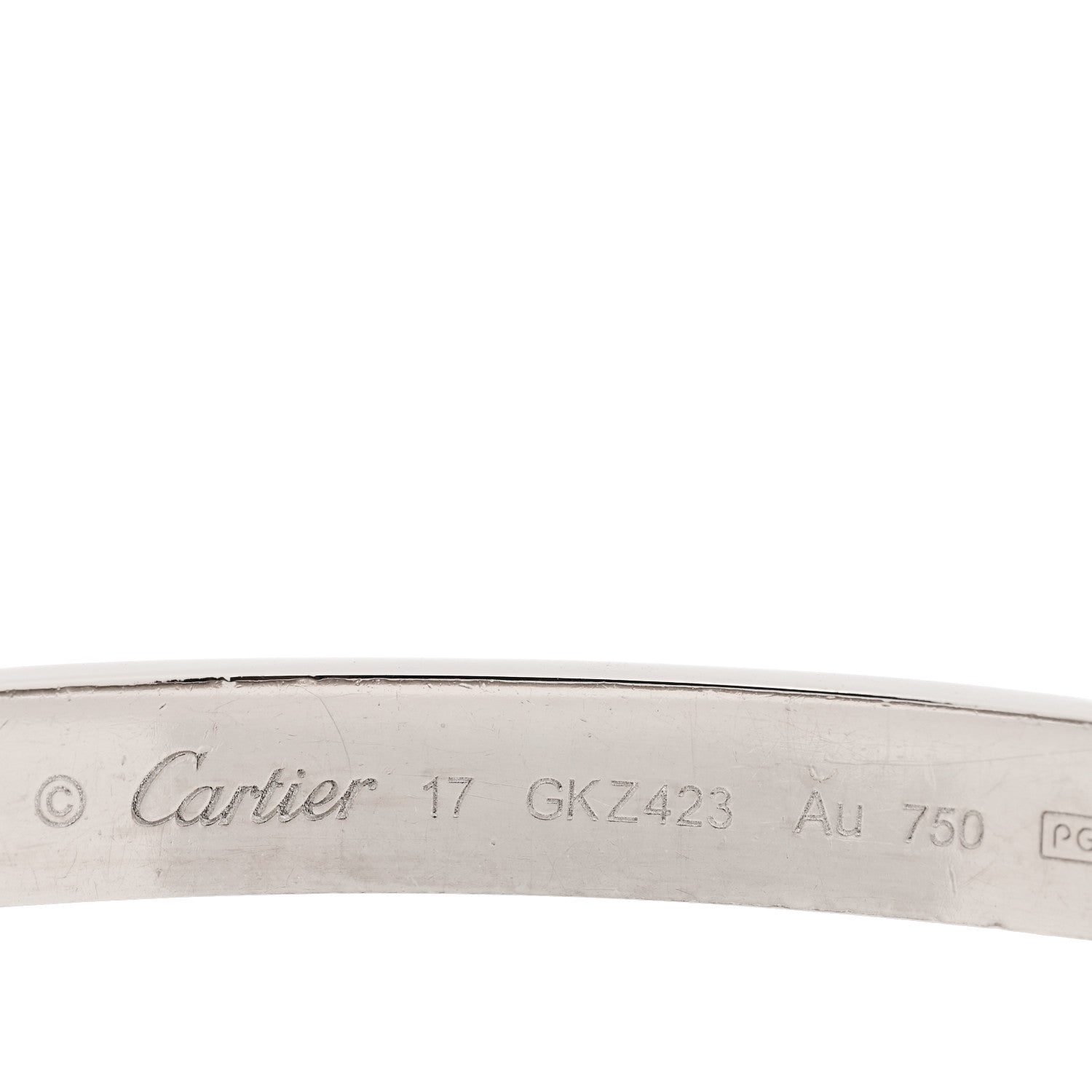 Cartier 18K White Gold LOVE Bracelet 17 3 of 5
