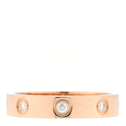 Cartier 18K Pink Gold 8 Diamond 4mm LOVE Wedding Band Ring 54 7 3 of 5