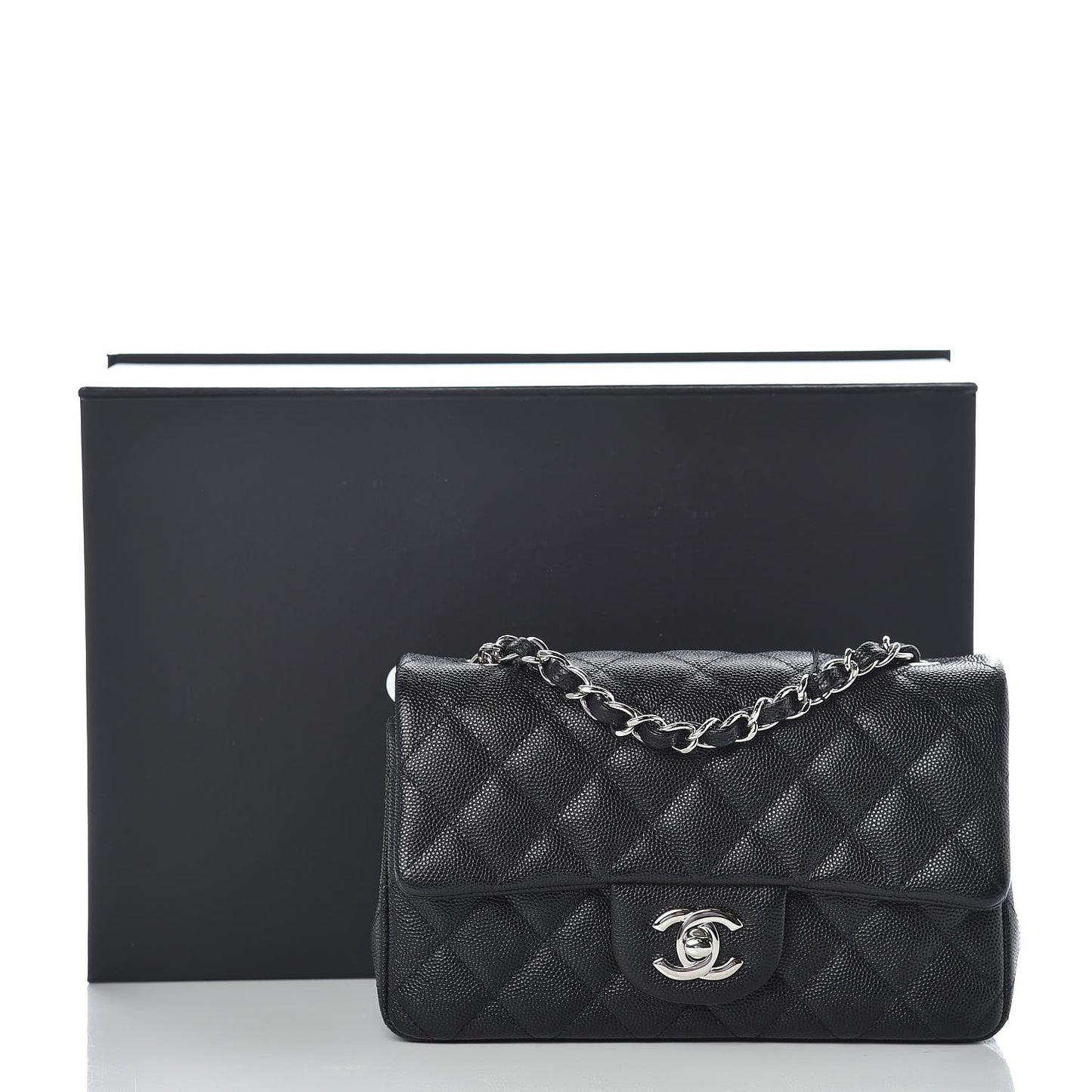 Caviar Quilted Mini Rectangular Flap Black