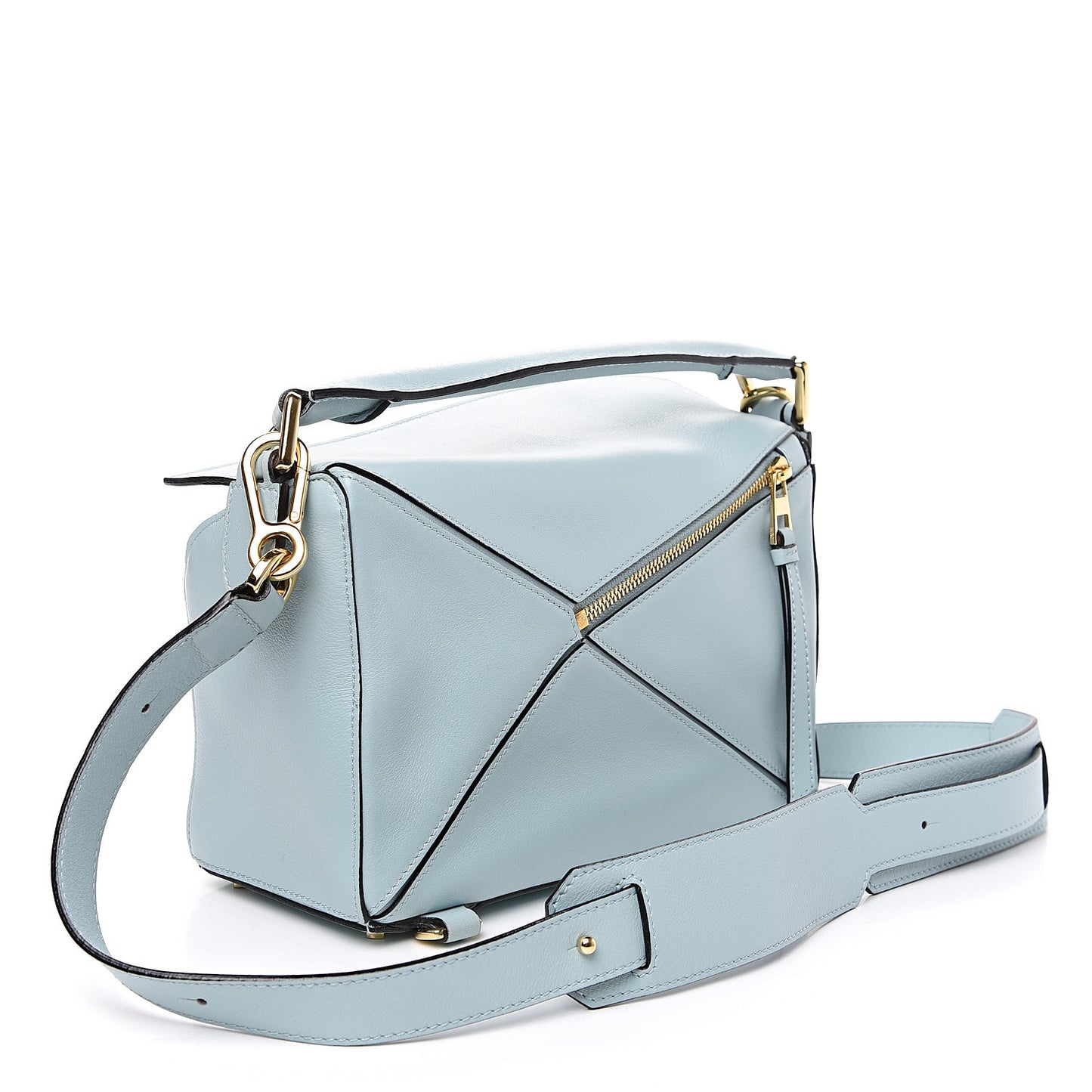 Calfskin Small Puzzle Bag Aqua