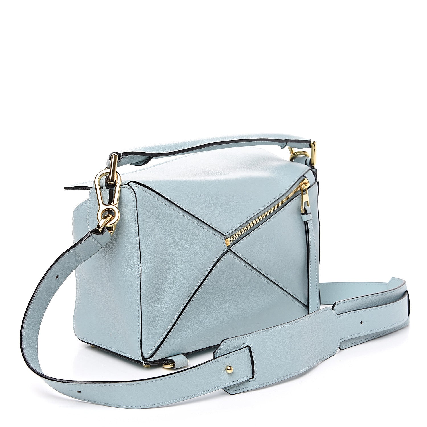 Loewe Calfskin Small Puzzle Bag Aqua 2 of 12