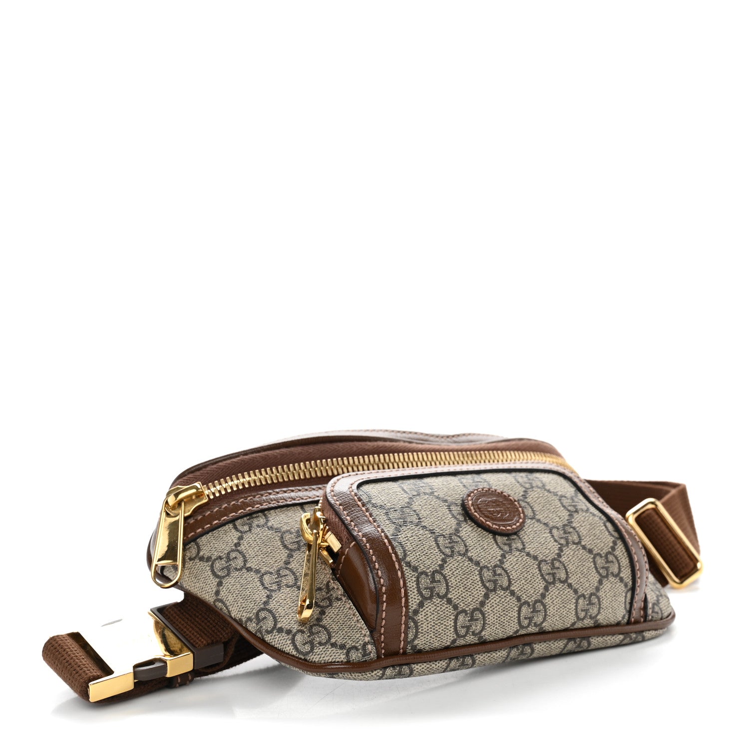 Gucci GG Supreme Monogram Textured Calfskin Retro Interlocking G Belt Bag Beige Ebony Brown Sugar 4 of 10