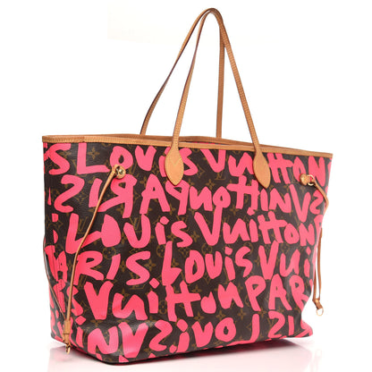 Louis Vuitton Monogram Graffiti Neverfull GM Fuchsia 3 of 15