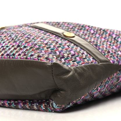 Chanel Tweed Lambskin Large Girl Bag Purple Multicolor 10 of 10