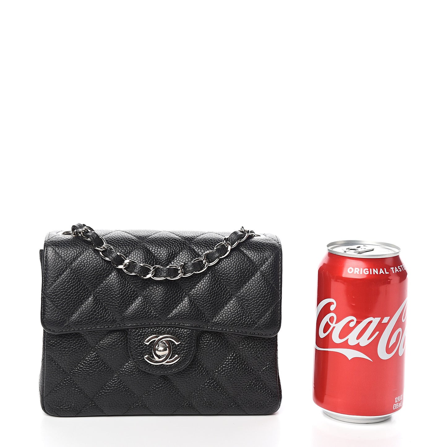 Caviar Quilted Mini Square Flap Black