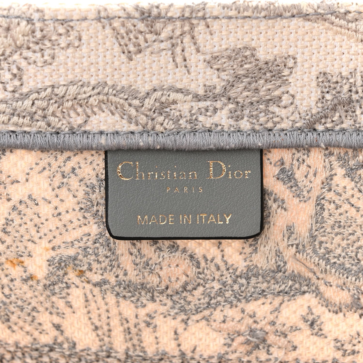 Christian Dior Canvas Embroidered Medium Dioriviera Toile De Jouy Book Tote Gray 6 of 12