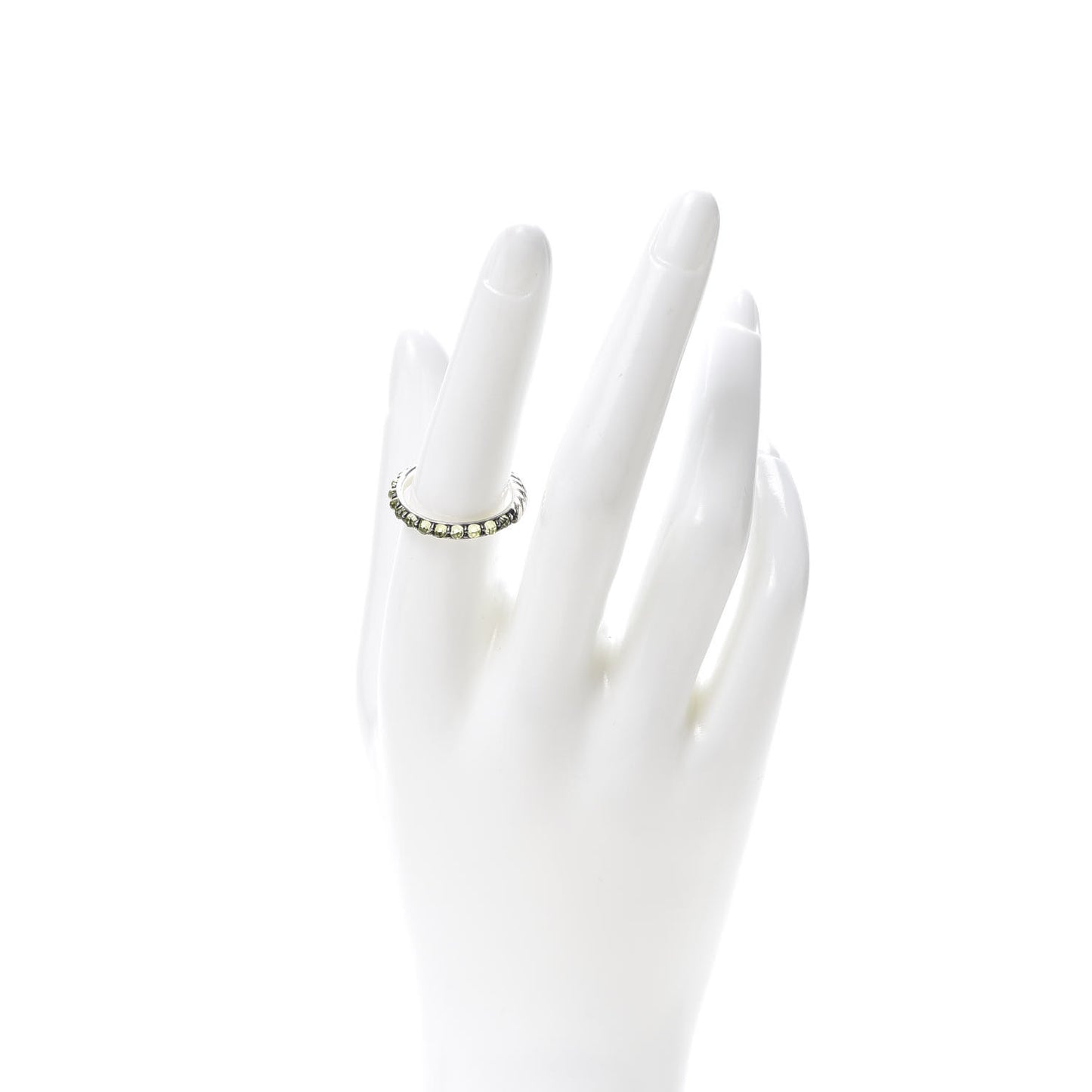 Sterling Silver Peridot Cable Berries Ring 56 7.5