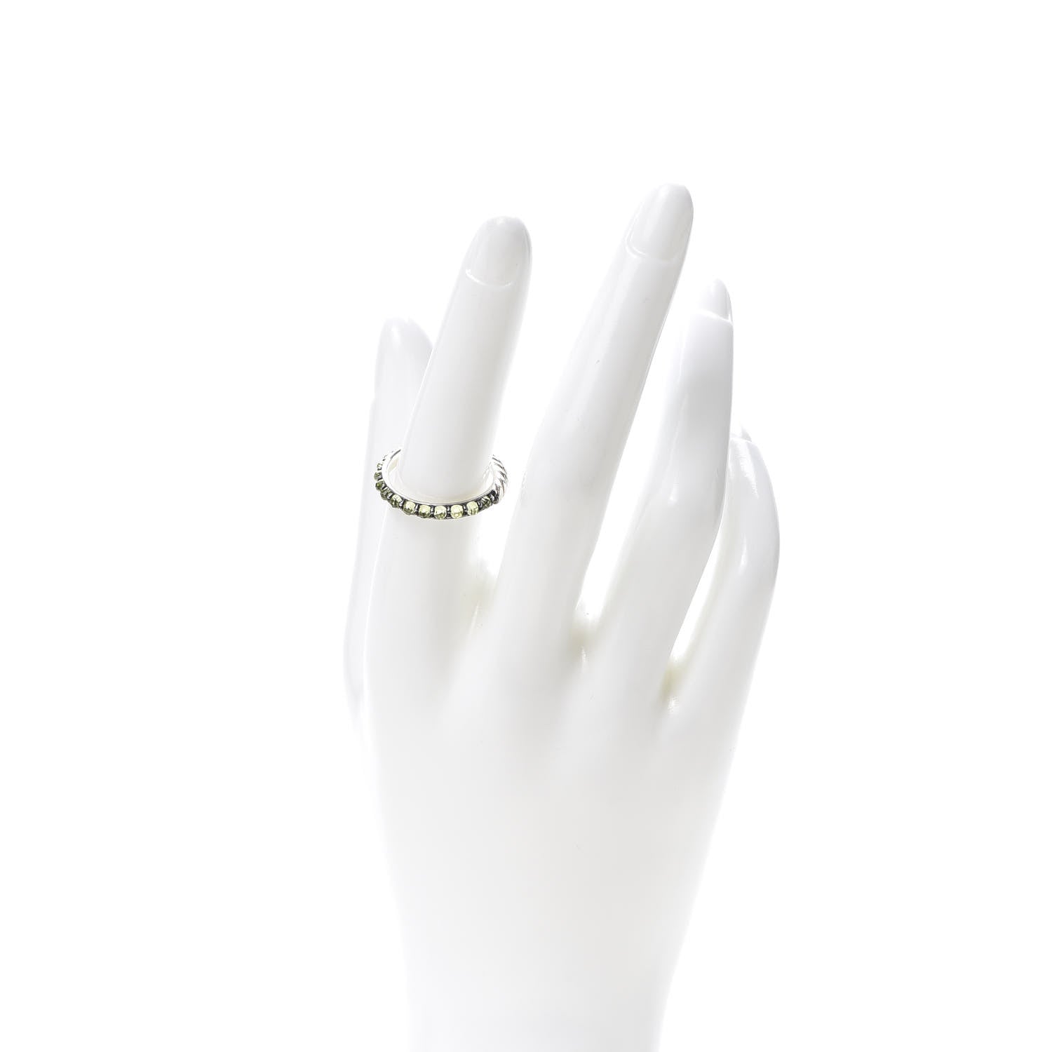 David Yurman Sterling Silver Peridot Cable Berries Ring 56 7.5 2 of 4