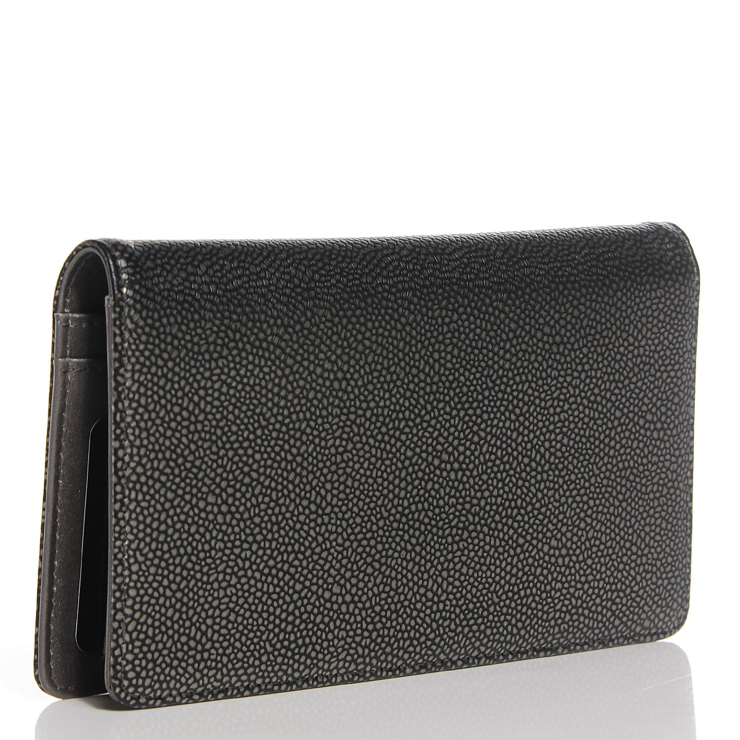 Chanel Caviar Yen Wallet Dark Silver 3 of 9