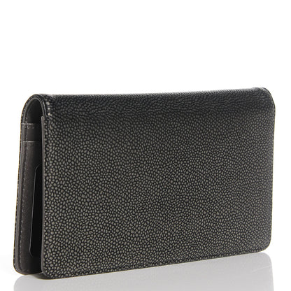 Chanel Caviar Yen Wallet Dark Silver 3 of 9