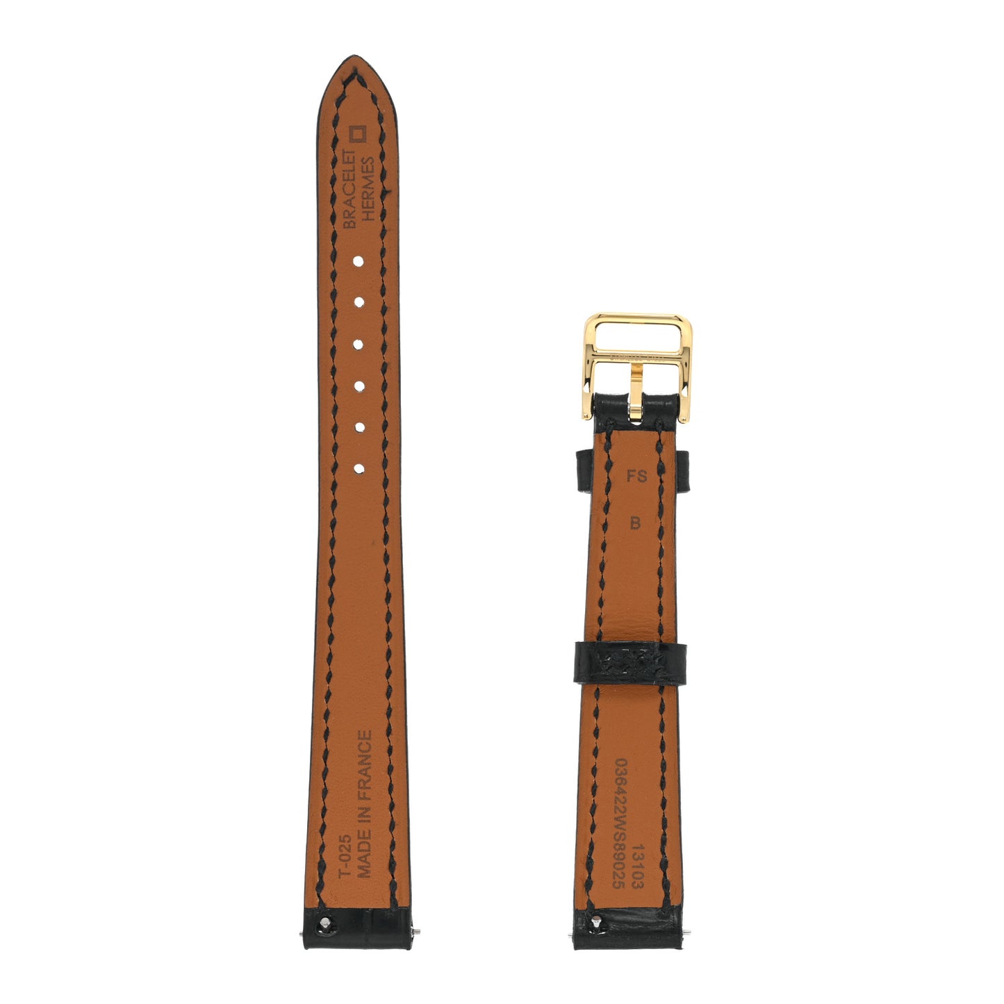 Shiny Alligator Mini Heure H 21mm Watch Strap Black