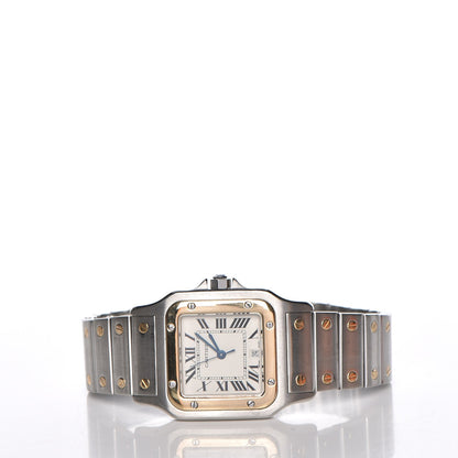 Cartier Stainless Steel 18K Yellow Gold 29mm Santos De Galbee Quartz Watch 3 of 7