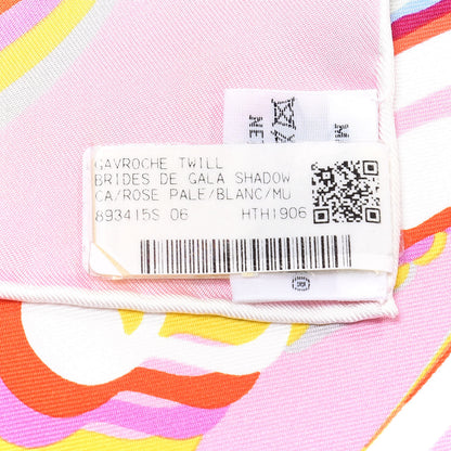 Hermes Silk Brides De Gala Shadow Pocket Square Rose Pale Blanc 4 of 4