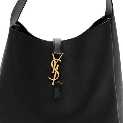 Saint Laurent Smooth Calfskin Large Le 5 A 7 Soft Hobo Black 7 of 9