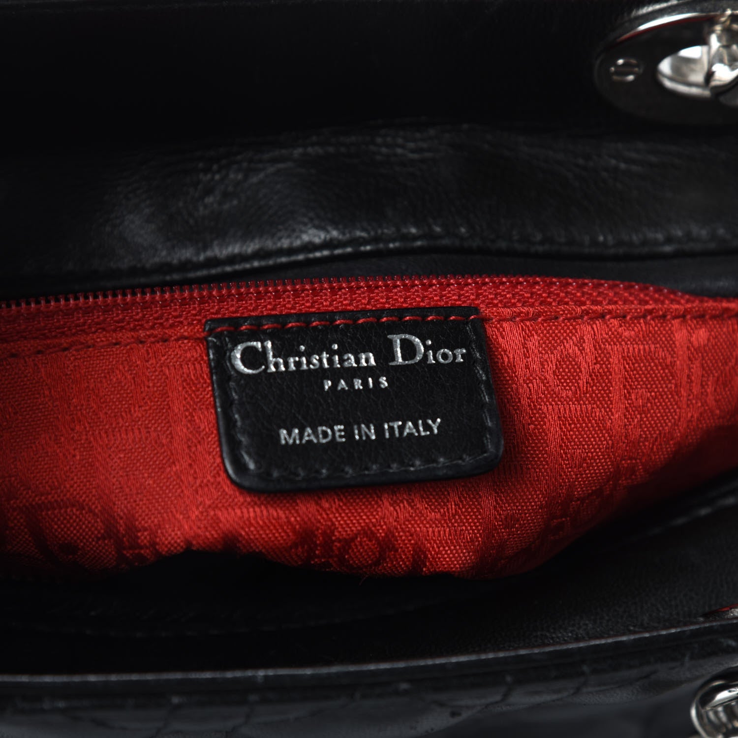 Christian Dior Lambskin Cannage Medium Lady Dior Black 6 of 9
