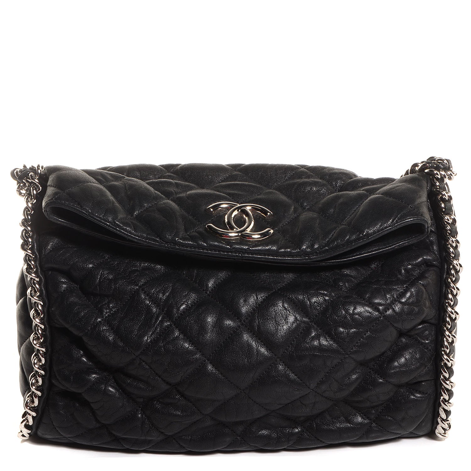 Chanel Crumpled Lambskin Chain Around Hobo Black 1 of 7