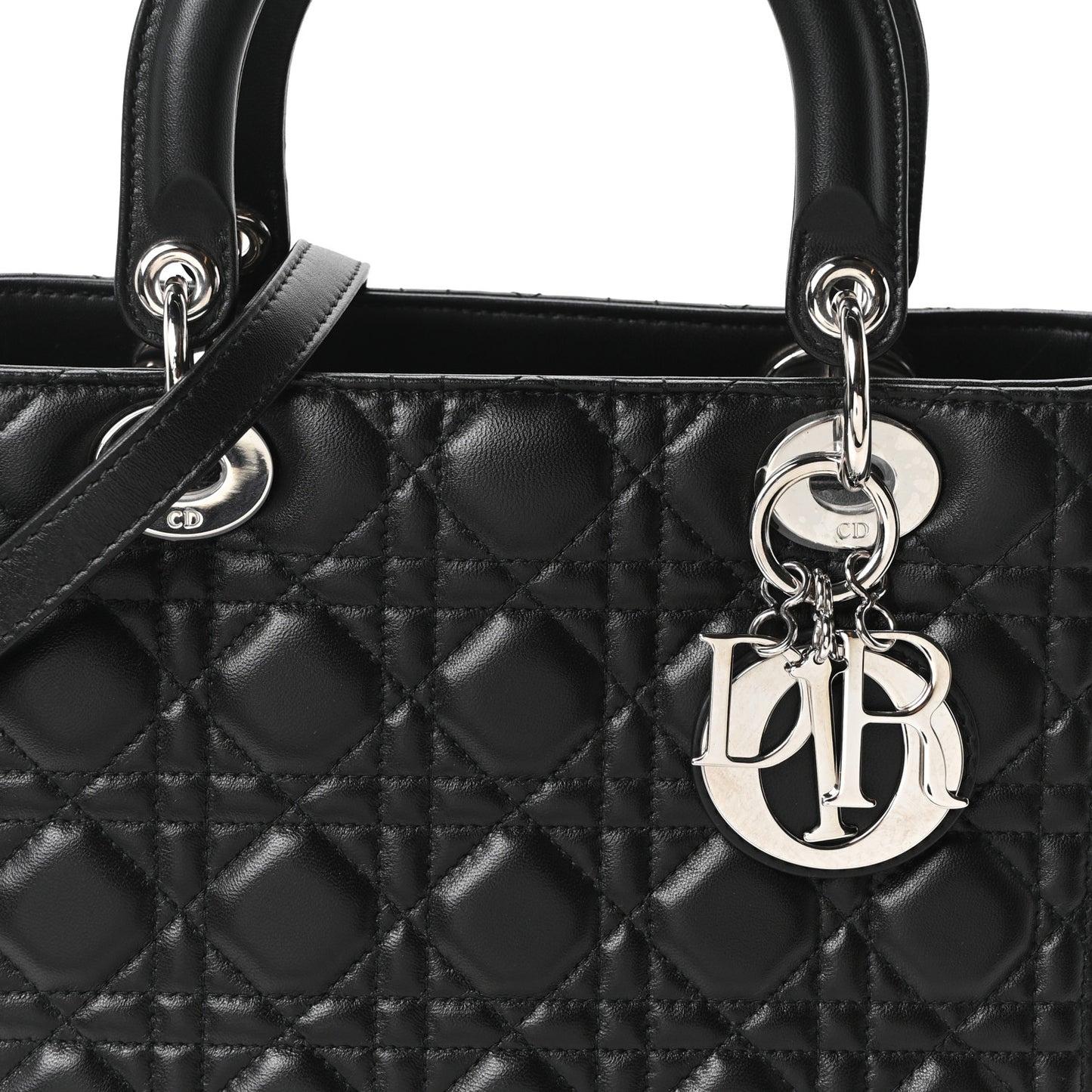 Lambskin Cannage Medium Lady Dior Black