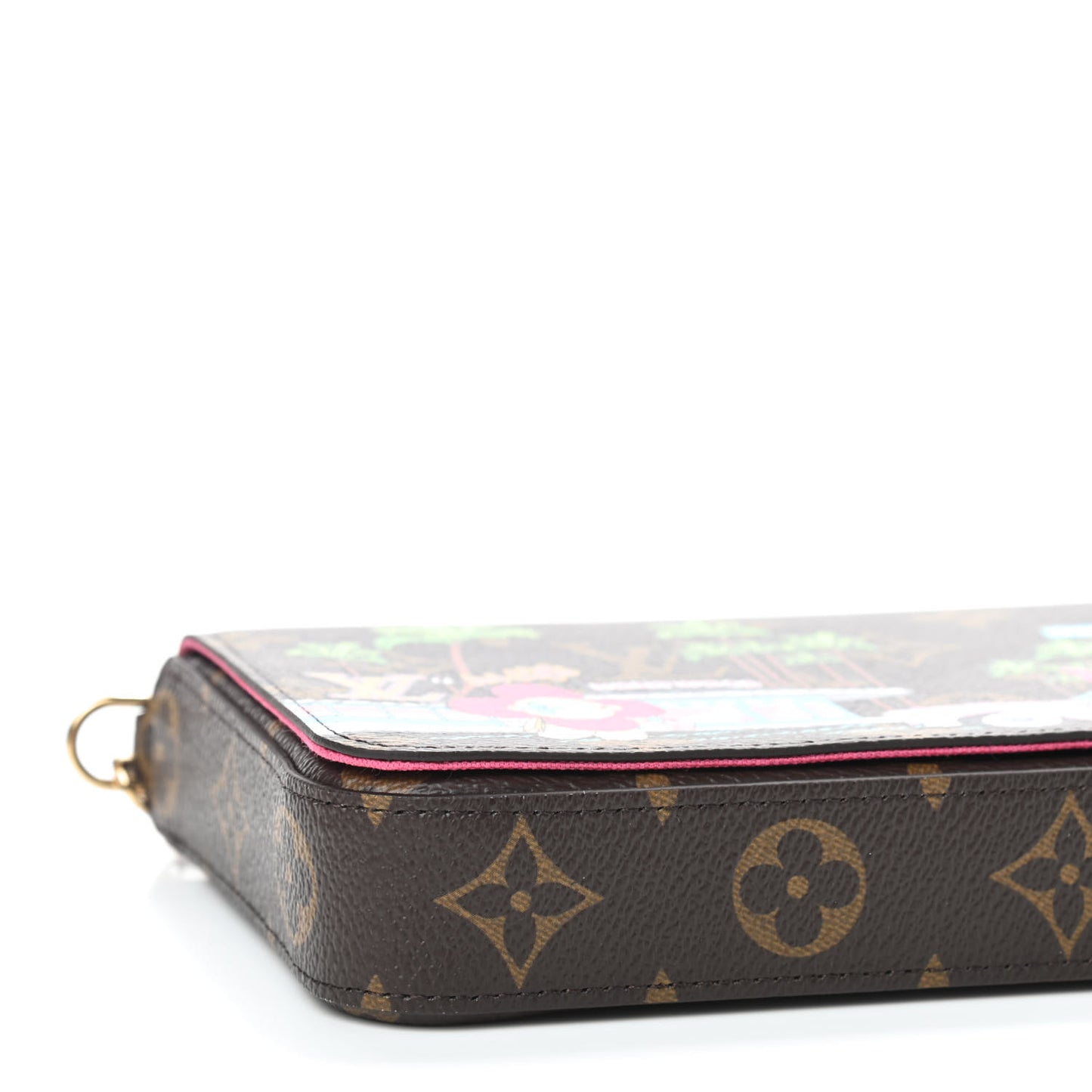 Monogram 2021 Christmas Animation Hollywood Pochette Felicie Chain Wallet Fuchsia