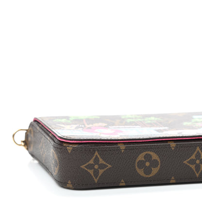 Louis Vuitton Monogram 2021 Christmas Animation Hollywood Pochette Felicie Chain Wallet Fuchsia 7 of 9