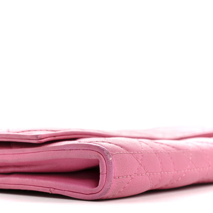 Christian Dior Lambskin Cannage Lady Dior Rendezvous Wallet On Chain Fuchsia 9 of 17