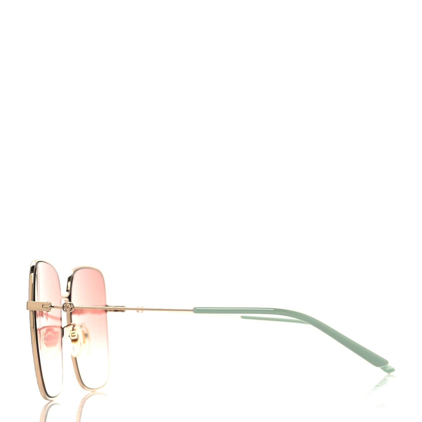 Metal Square Frame Sunglasses GG0443S Gold Pink