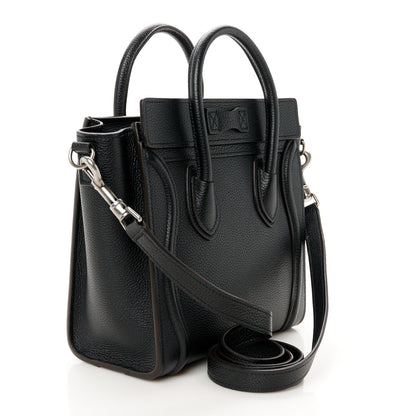 Celine Drummed Calfskin Nano Luggage Black 2 of 10