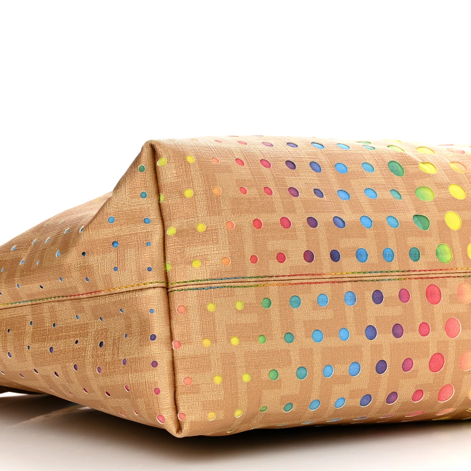 Fendi Zucca Perforated Dots Medium Roll Tote Multicolor 9 of 10