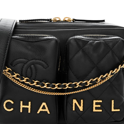 Chanel Calfskin Quilted Small Camera Case Black 8 of 14
