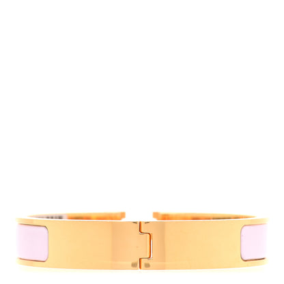 Hermes Enamel Narrow Clic Clac H Bracelet GM Rose Dragee 3 of 7