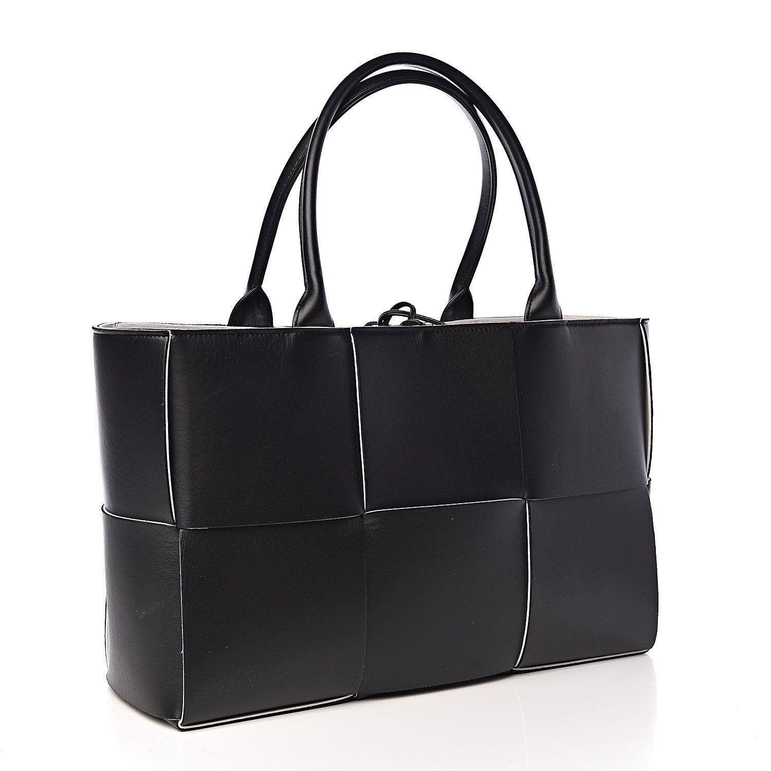 Bottega Veneta Nappa Maxi Intrecciato Medium Arco Tote Black White 4 of 10