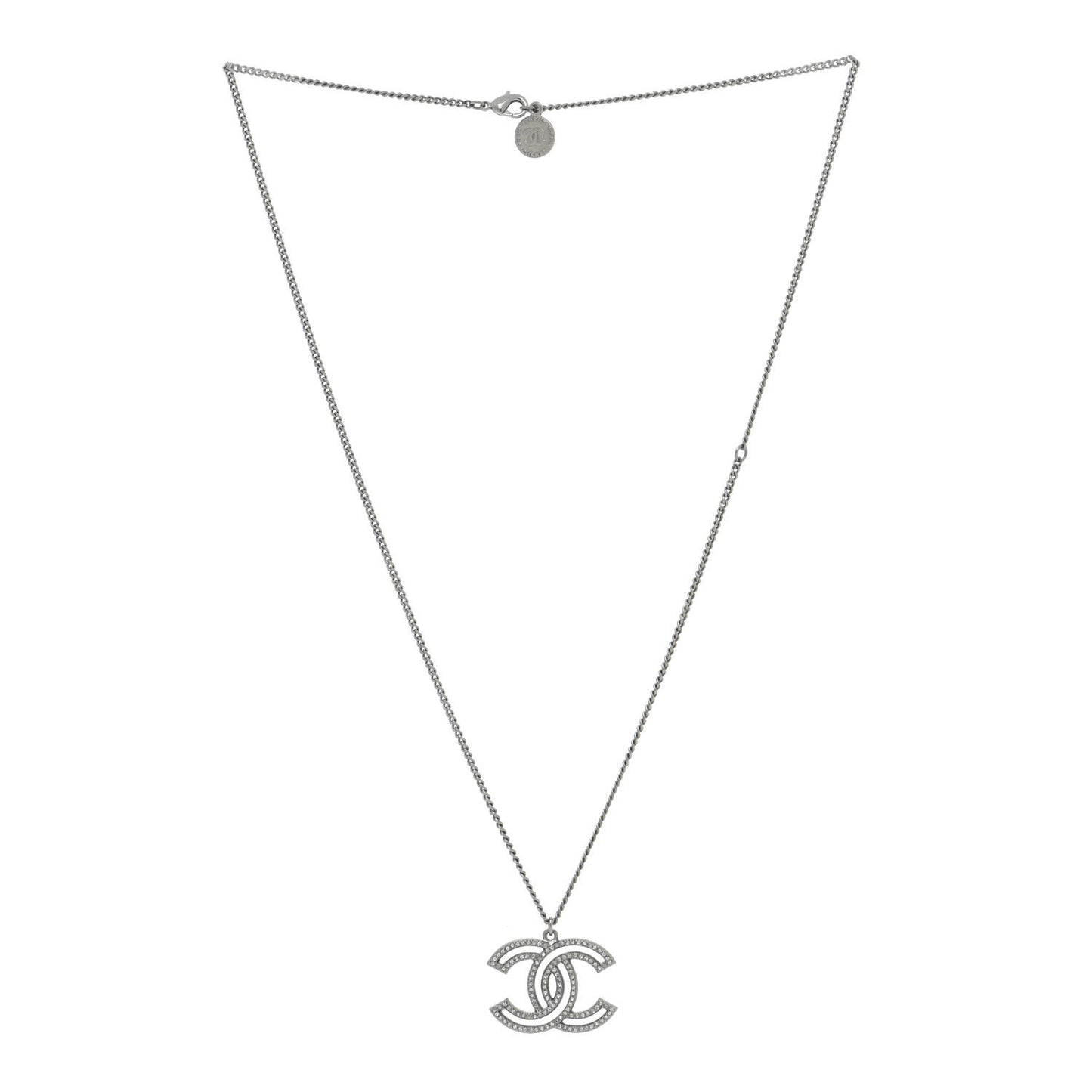 Crystal CC Necklace Ruthenium