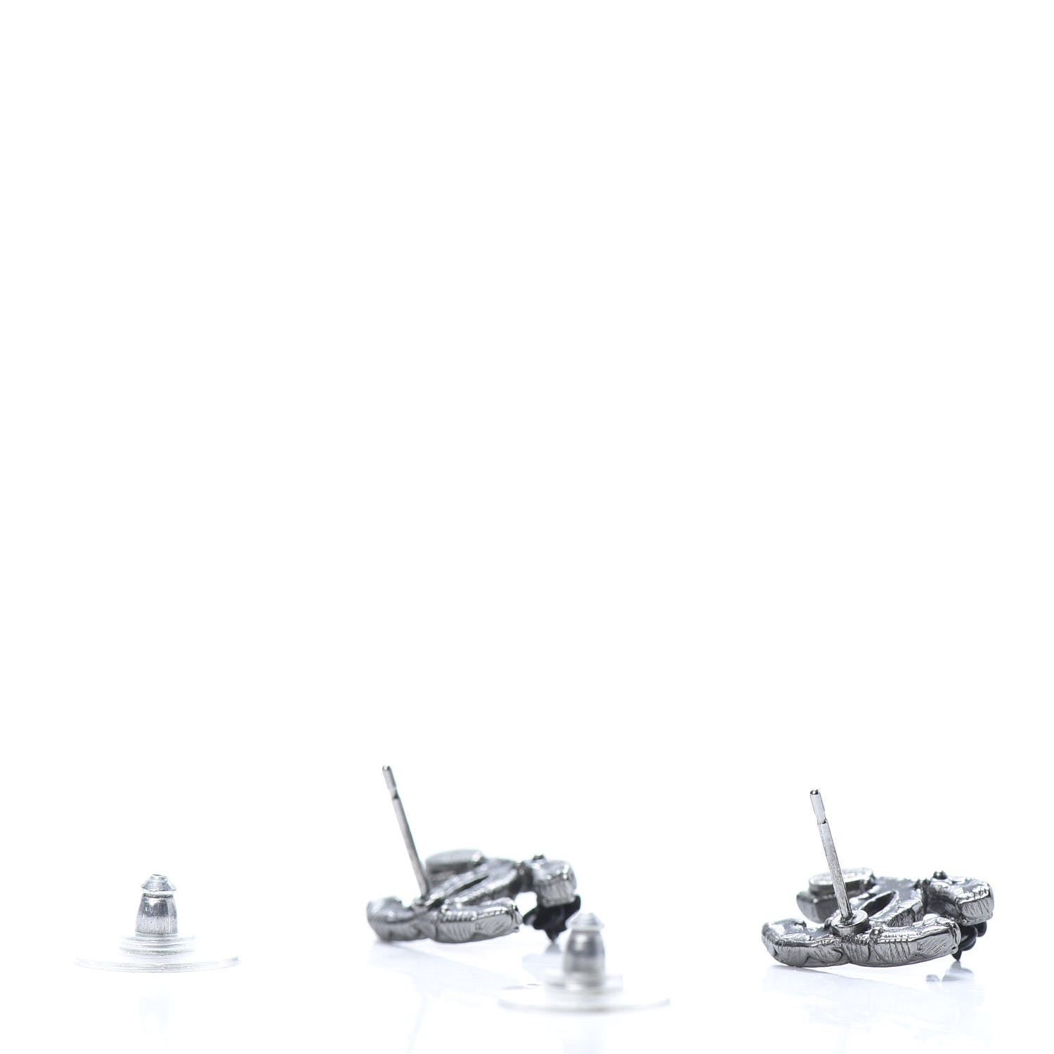 Chanel Enamel CC Camellia Earrings Ruthenium 3 of 5