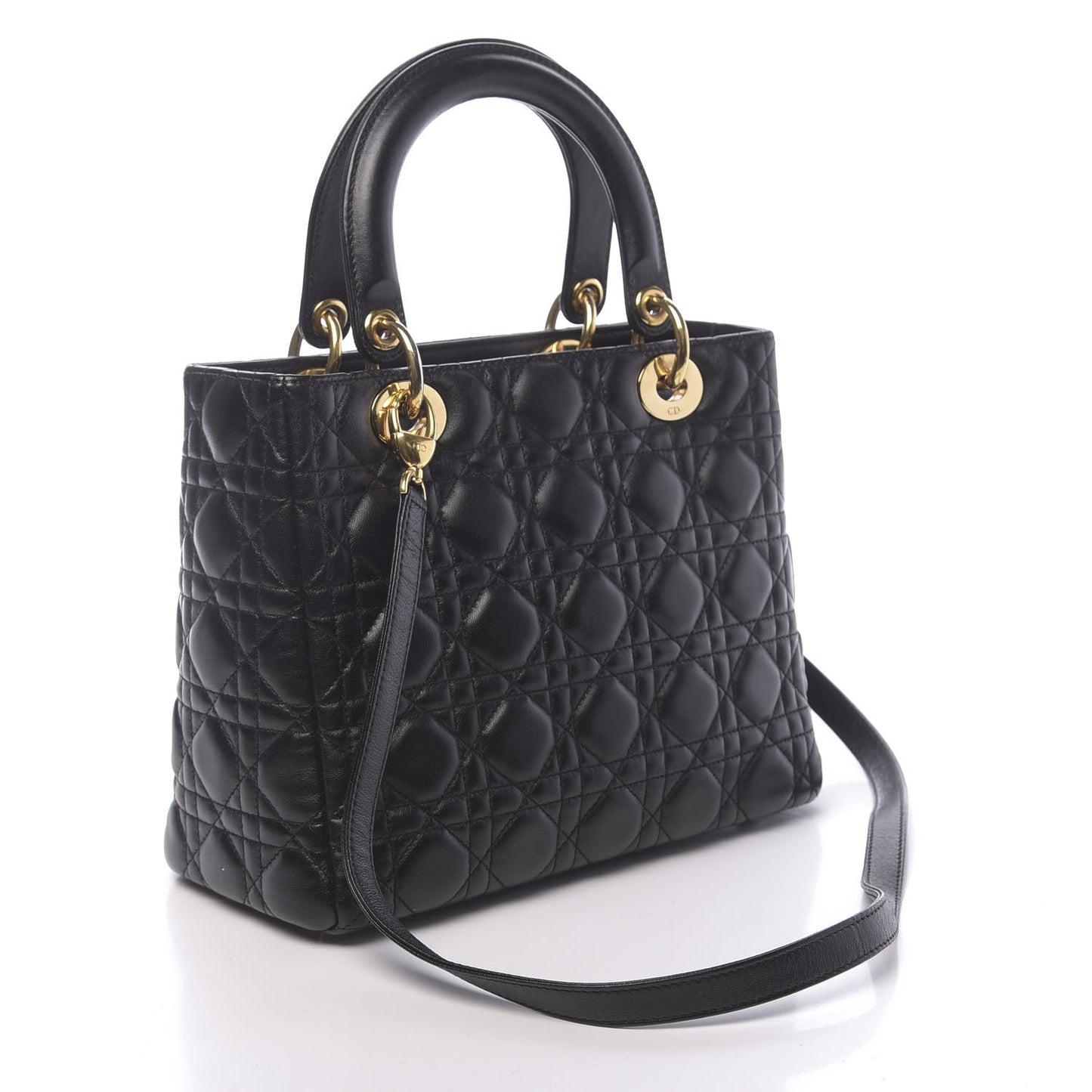 Lambskin Cannage Medium Lady Dior Black