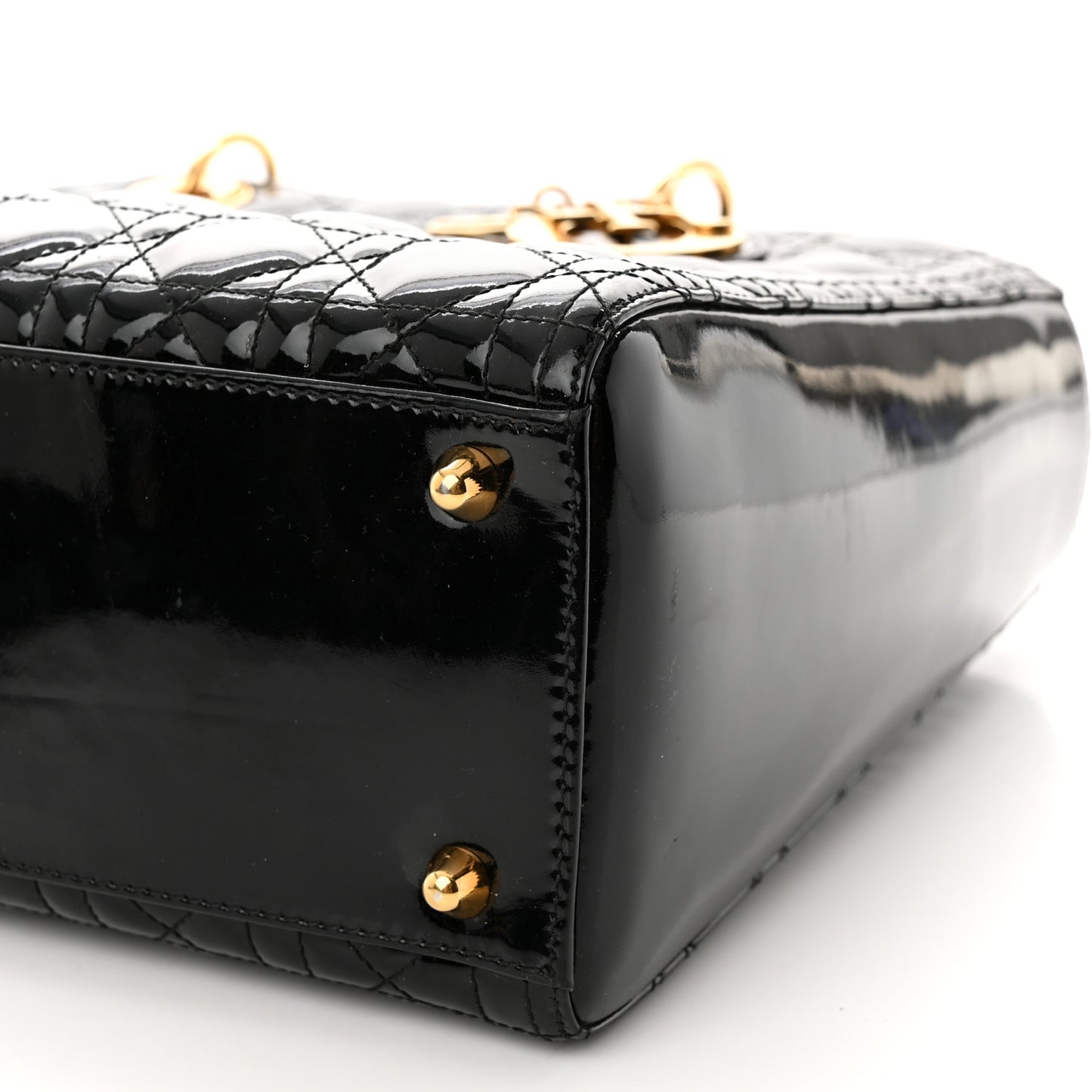 Patent Cannage Large Lady Dior Black