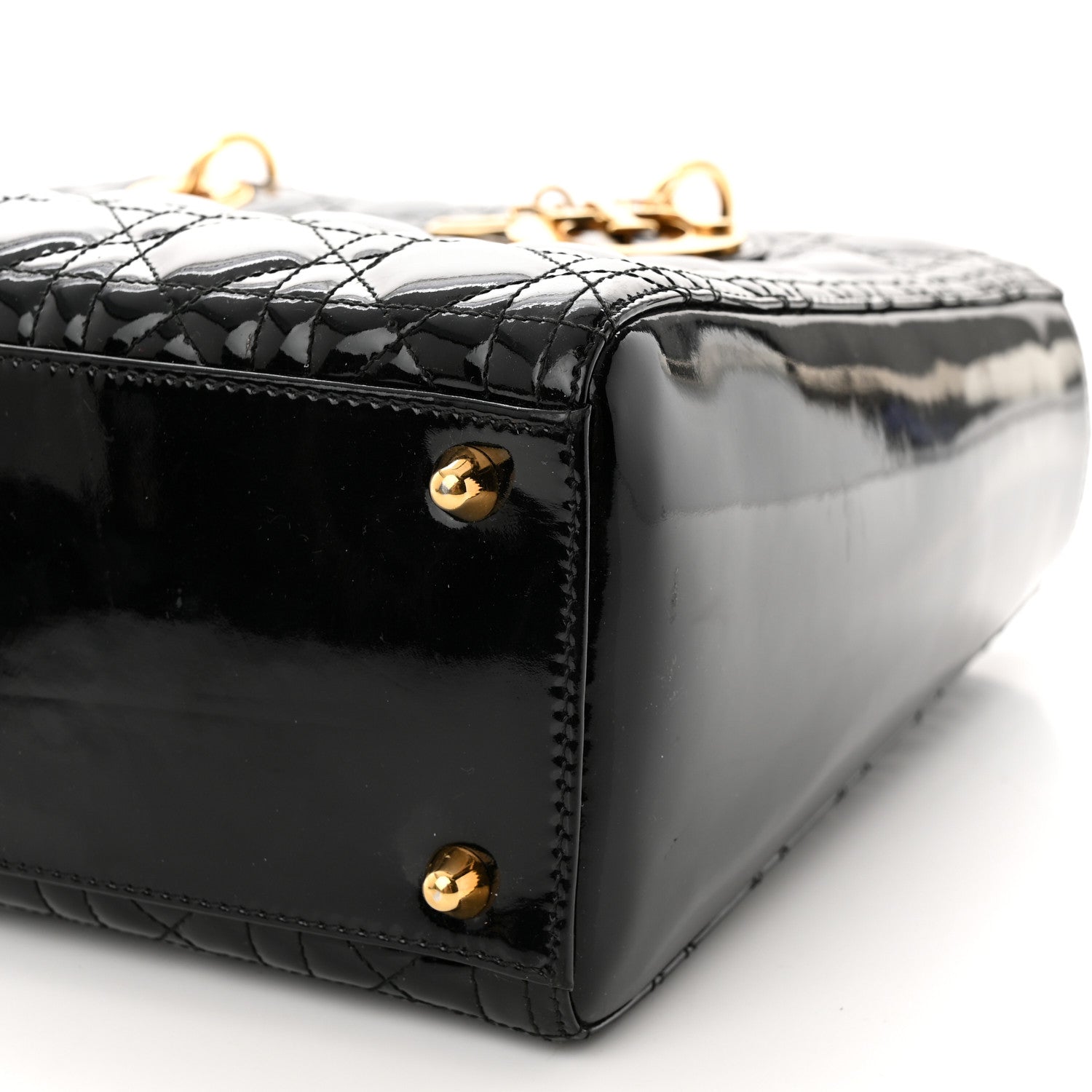 Christian Dior Patent Cannage Large Lady Dior Black 10 of 14