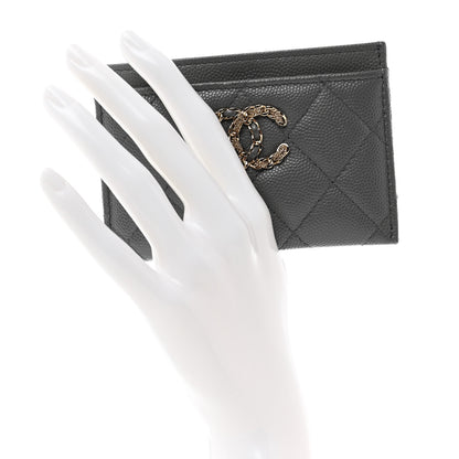 Chanel Caviar Quilted French New Wave Card Holder Grey 3 of 7